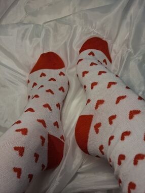 Worn Comfy Heart Socks